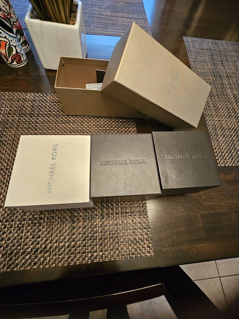 Michael Kors Gift Boxes in White and Brown